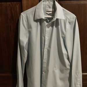 Calvin Klein Blue/White/Tan Dress Shirt Size Small